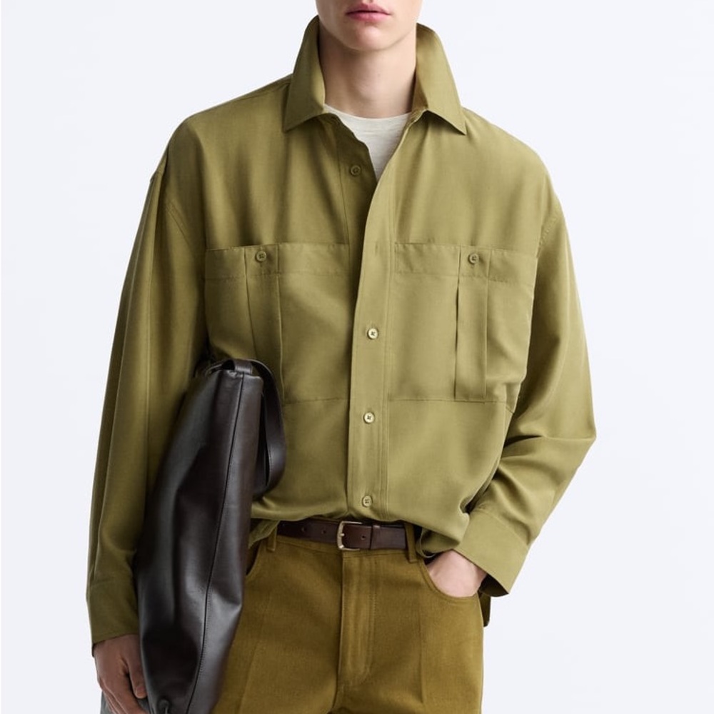 Zara 100% Silk Relaxed Fit Shirt